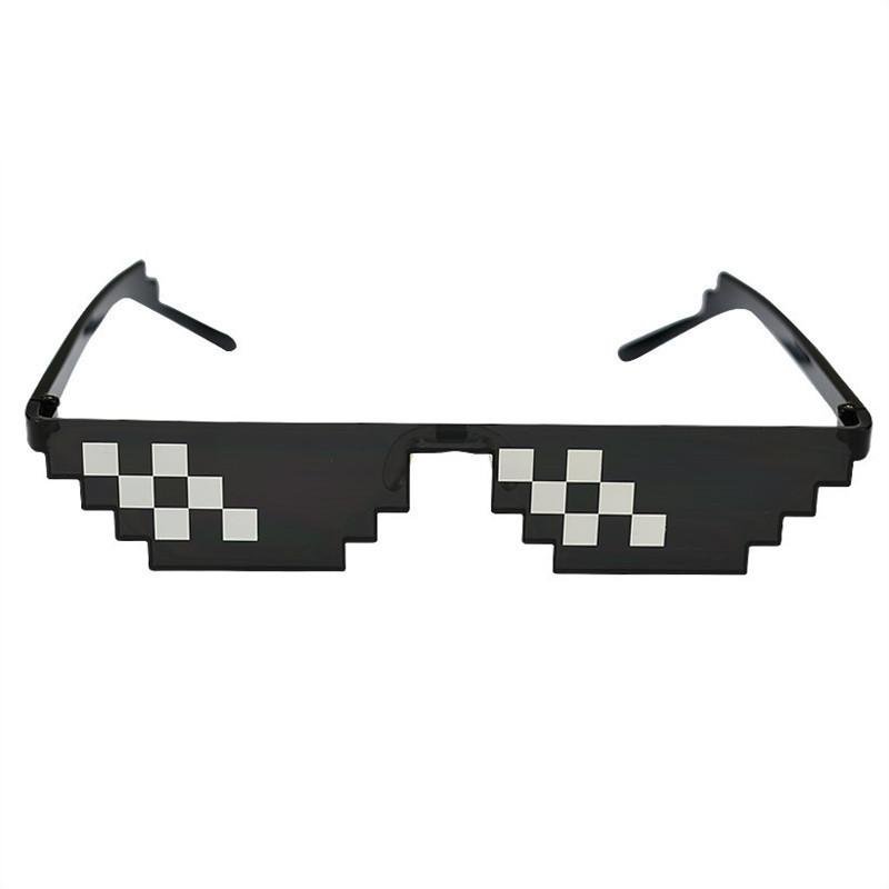 NEW Glasses 8 Bit MLG Pixelated Sunglasses Men Women Brand Thug Life Party Eyeglasses Mosaic Vintage Eyewear UV400