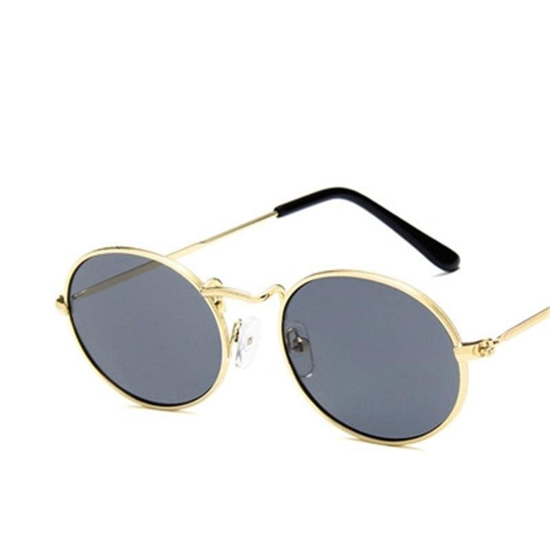 Sunglasses For Women Luxury Men Brand Designer Eyewear Shades Ladies Alloy Sun Glasses UV400 Eye Small Oval Gold