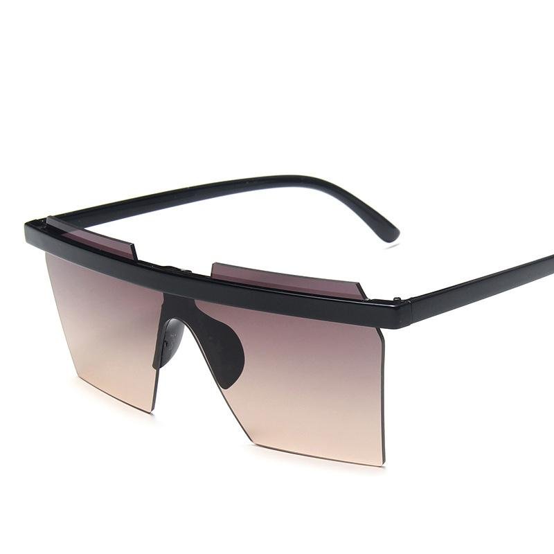 Oversize Square Sunglasses Women Fashion Flat Top Gradient Luxury Brand Sun glasses Men Rimless Large Frame